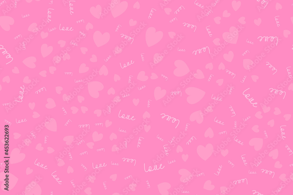 Love seamless pattern background with hearts. Vector Illustration