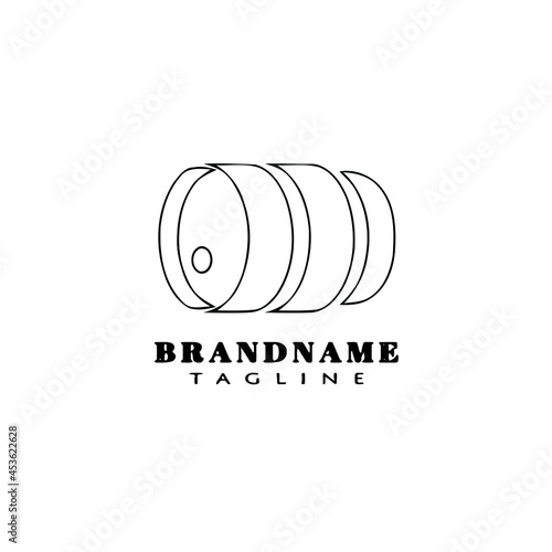 beer barrel cartoon logo icon design template black isolated vector