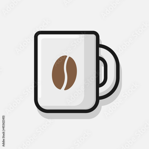 cup of coffee vector illustration icon sticker for drink hot and cool coffee