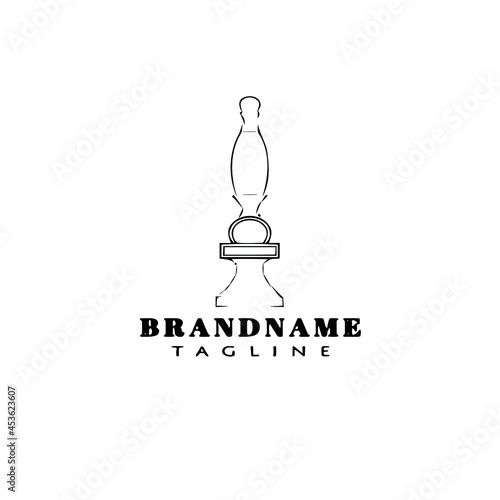 beer pump cartoon logo icon symbol template black isolated vector illustration
