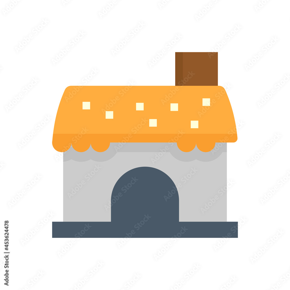 Home or house and snow vector icon design isolated on white background. May called cottage or cabin. Exterior of residential building in cold weather. Roof covered in snow at december or winter time. Home or house and snow vector icon design isolated on white background. May called cottage or cabin. Exterior of residential building in cold weather. Roof covered in snow at december or winter time.