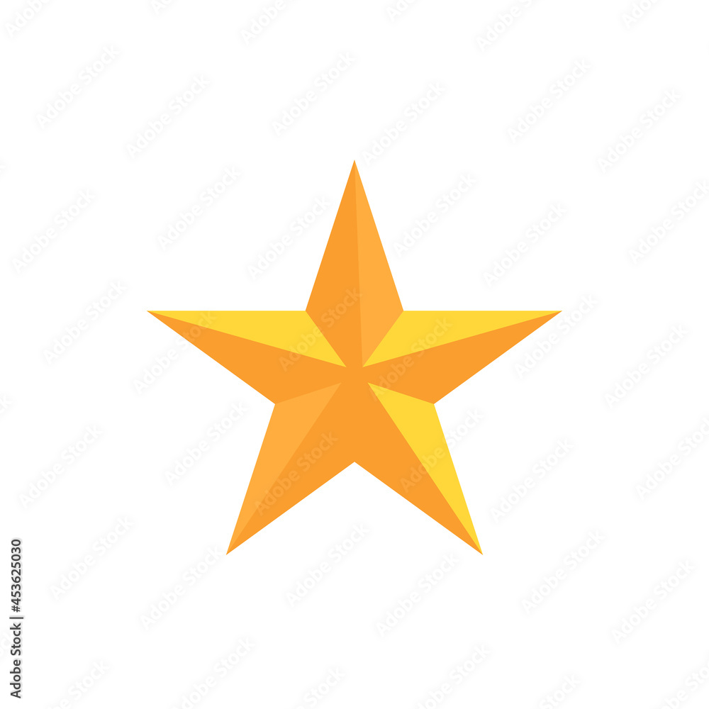 Christmas star vector icon design. Golden metal for ornament or decoration by hanging on top of christmas tree for event i.e. celebration, merry christmas, holiday, happy new year in winter season.