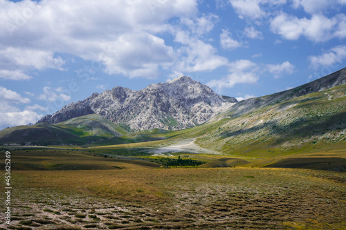 Campo Imperatore mountain view on a summer day, Abruzzo, Gran Sasso National Park, Italy