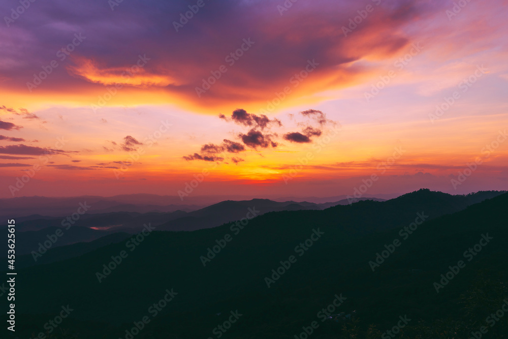 Dramatic sunset sky nature background clouds 
