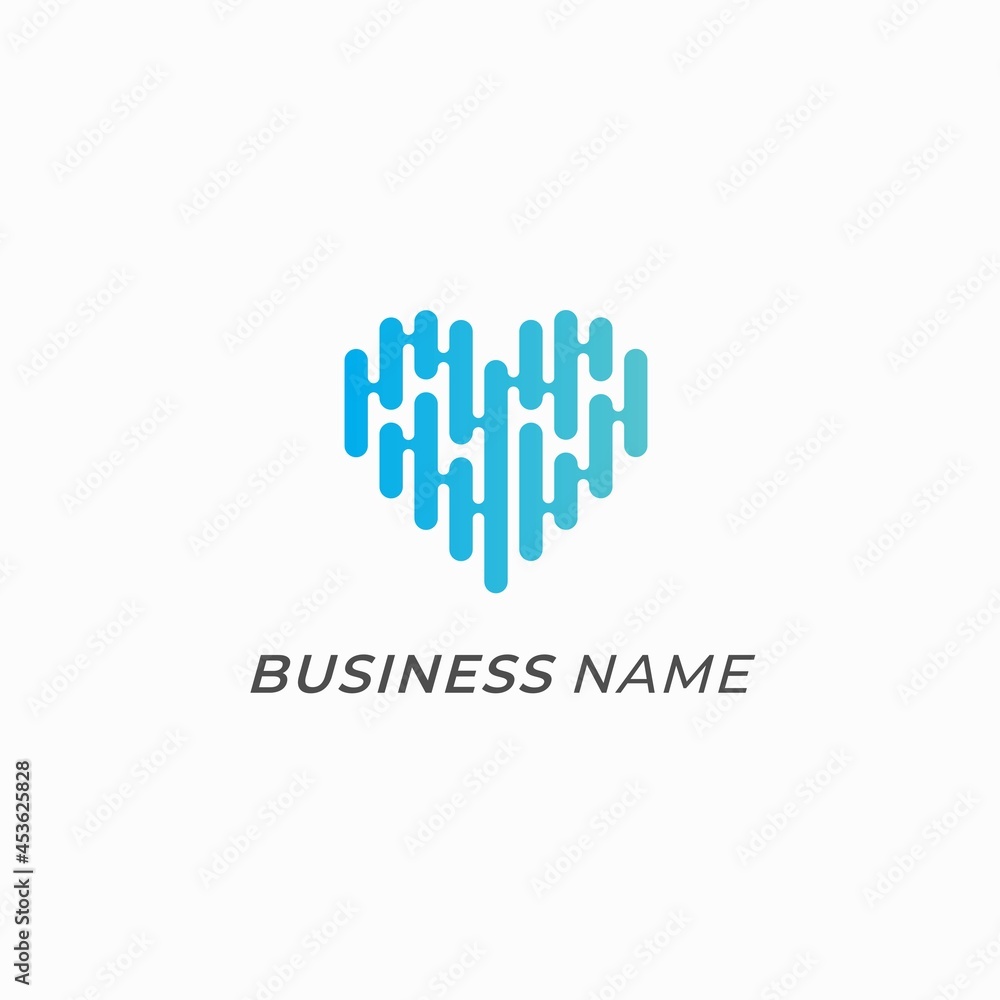 logo creative heart connection blue logo creative heart connection blue