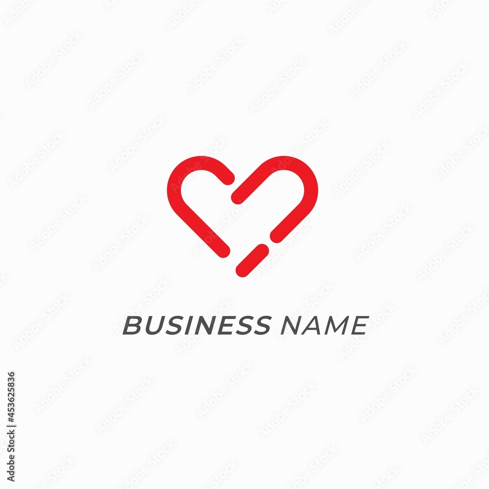 logo creative heart red bold