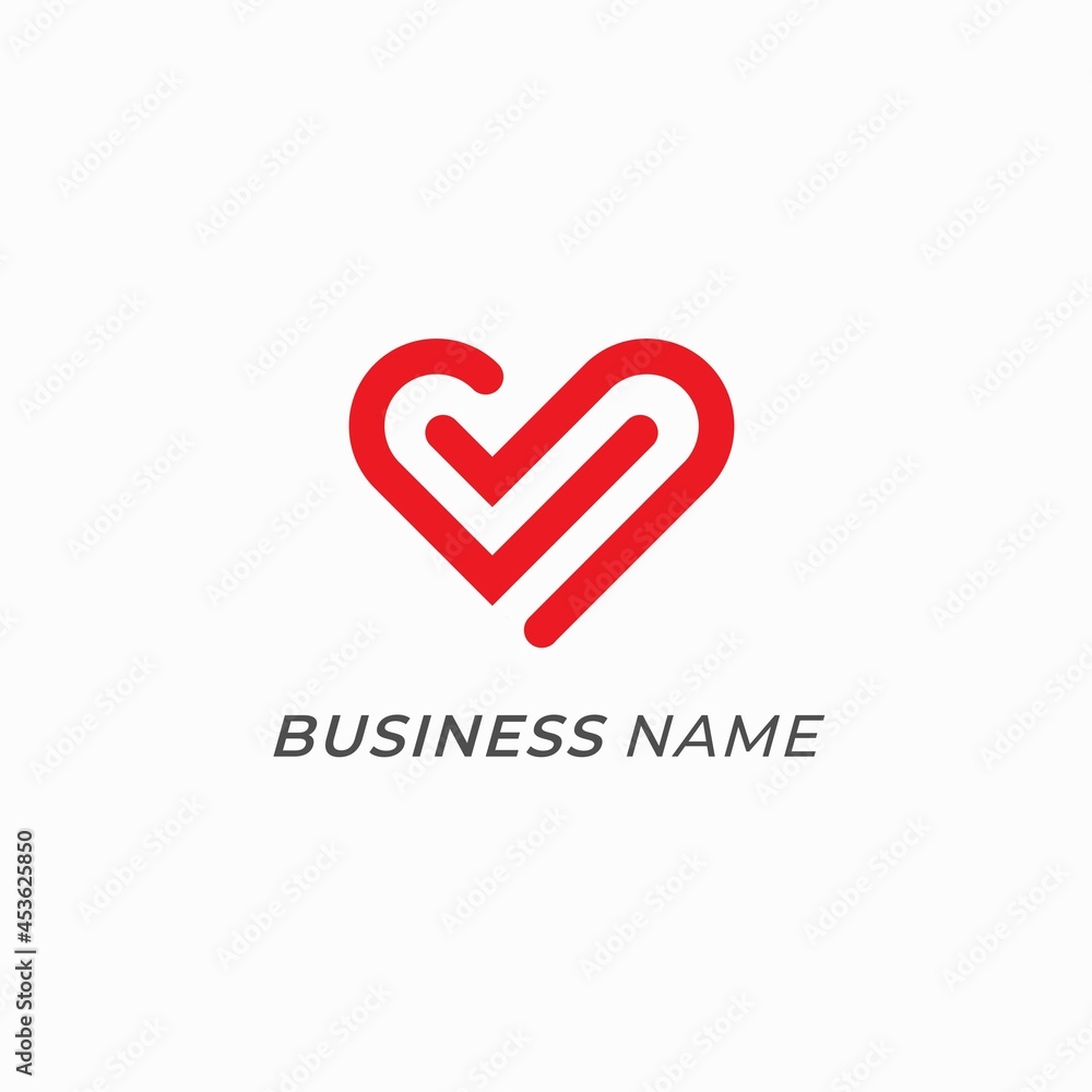 logo creative heart red bold