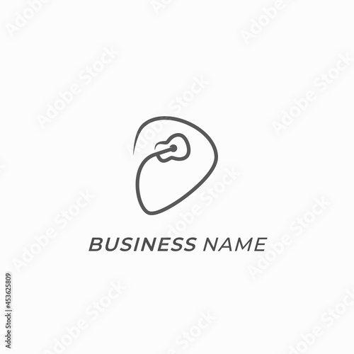 logo creative guitar finger picking line
