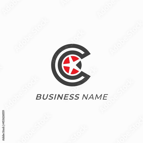 Free Download logo creative line letter C and star - GFXLoad