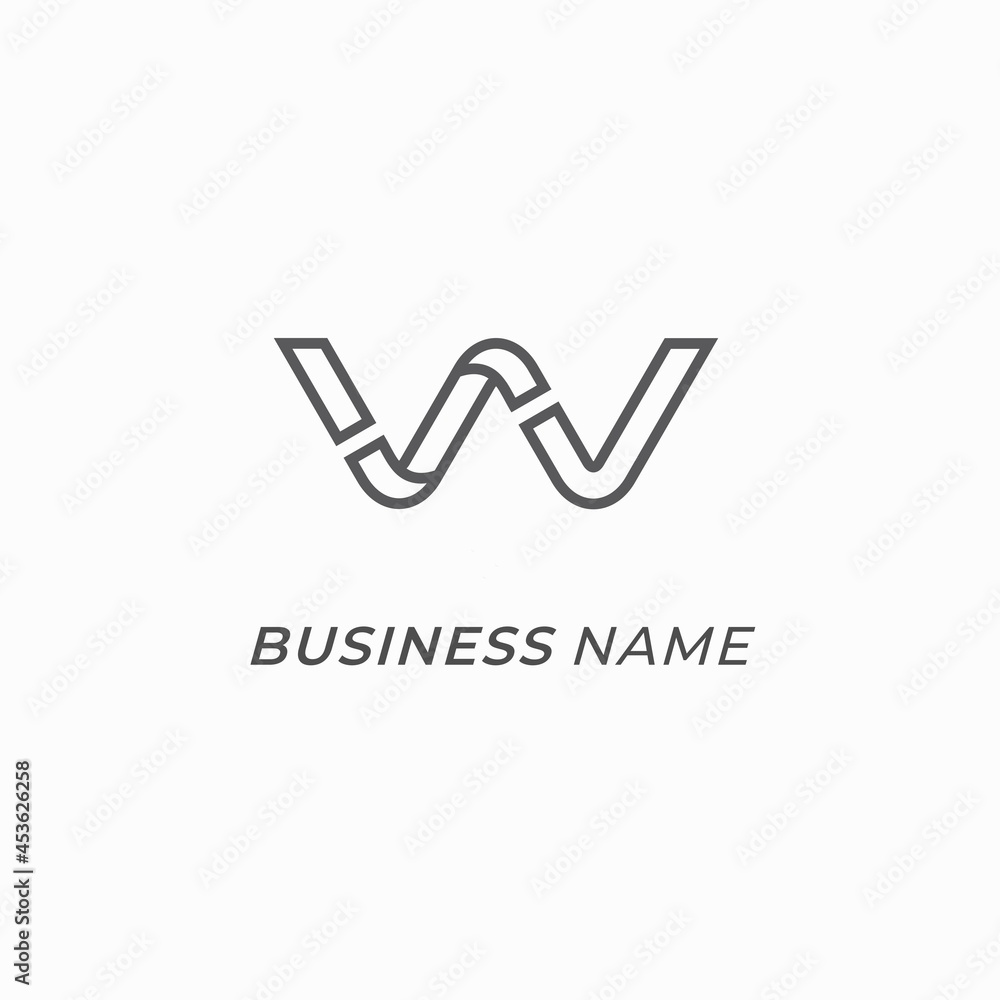 logo creative letter W line logo creative letter W line