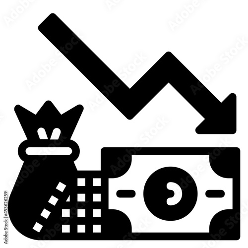 financial crisis glyph icon