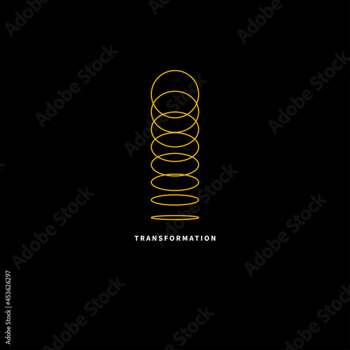 Logo movement. Coaching icon. Rotating circle concept