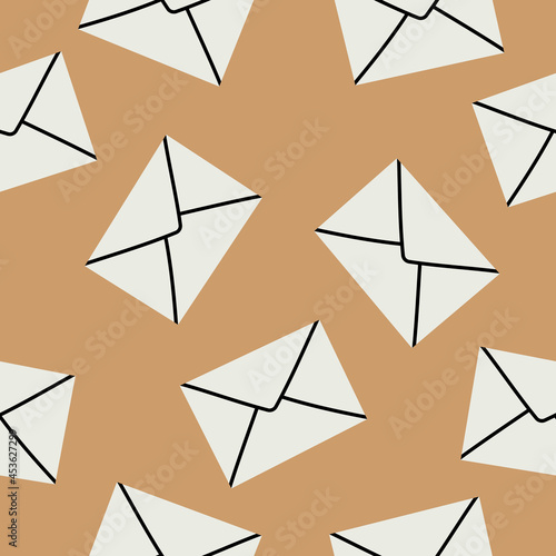 Letter in an envelope vector seamless pattern