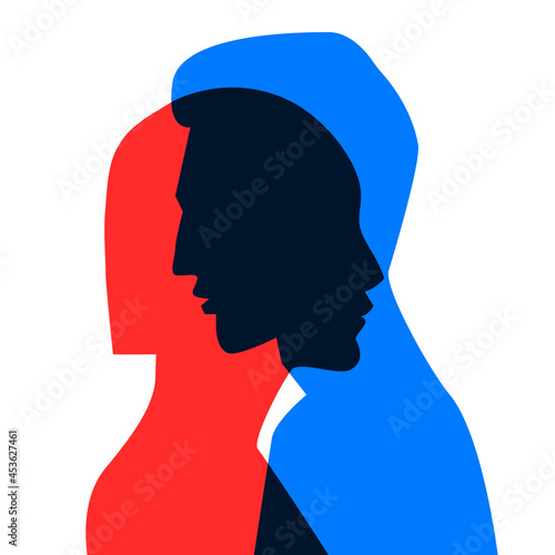 faces of man and woman