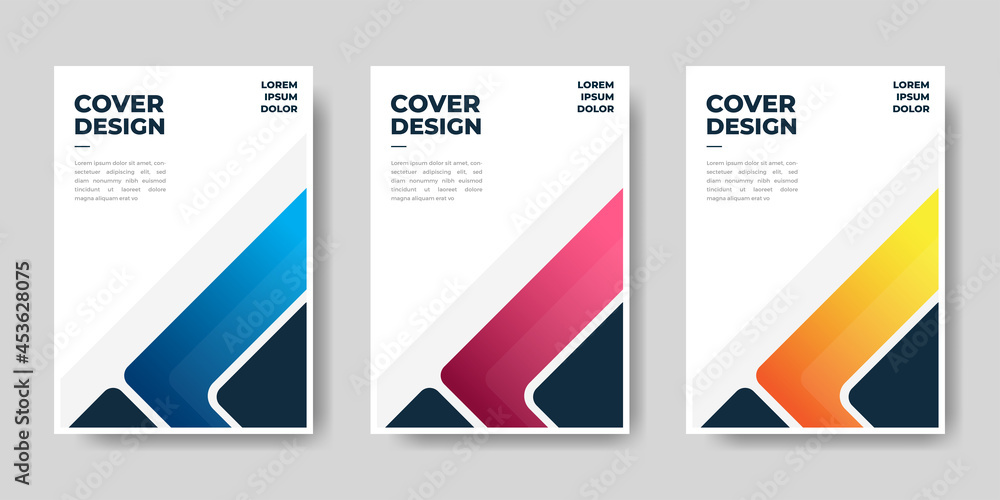 Set of book cover brochure template designs . Vector illustration.