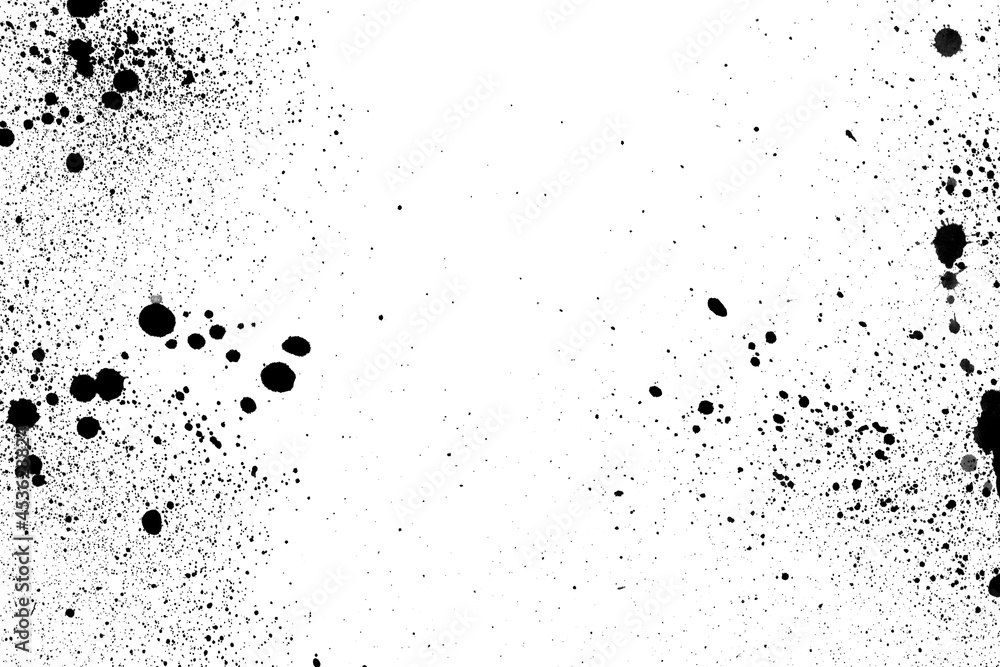 Ink Splash Pattern, Black Watercolor Splatter Background.