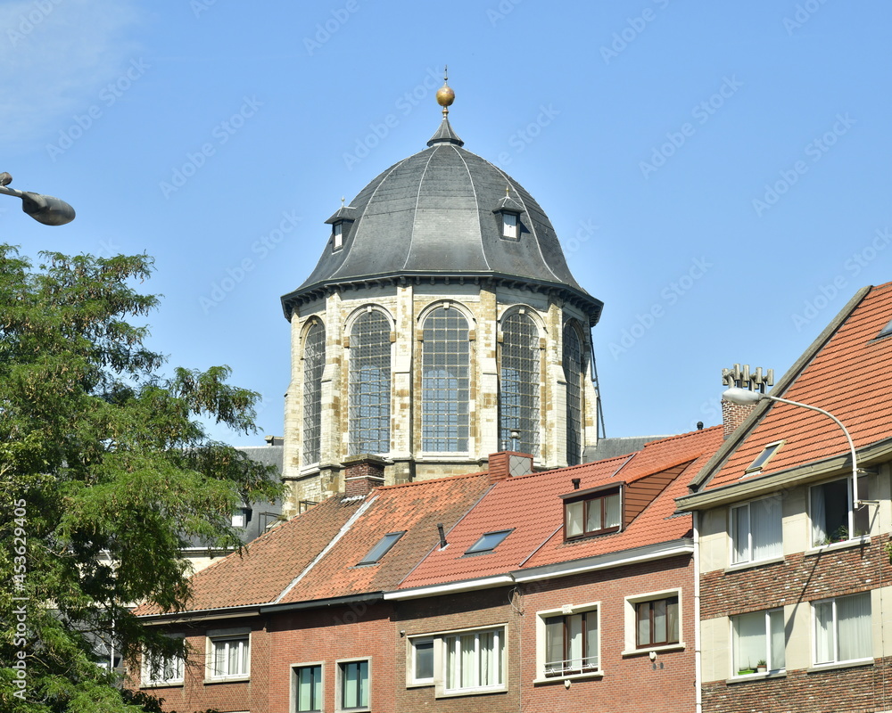 Le dôme de la basilique Notre-Dame du Hanswijk émergeant des toits des maisons à Malines Le dôme de la basilique Notre-Dame du Hanswijk émergeant des toits des maisons à Malines