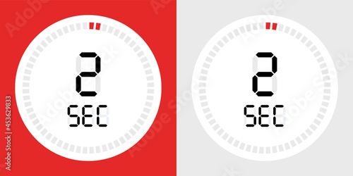 2 seconds timer clock icon vector illustration.