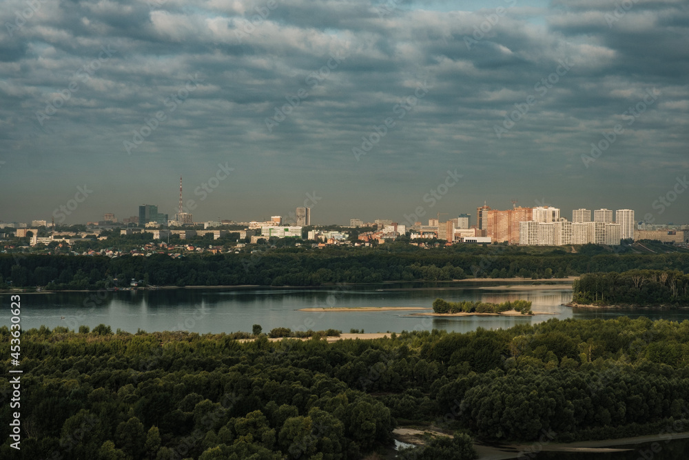 Morning view of Novosibirsk from above