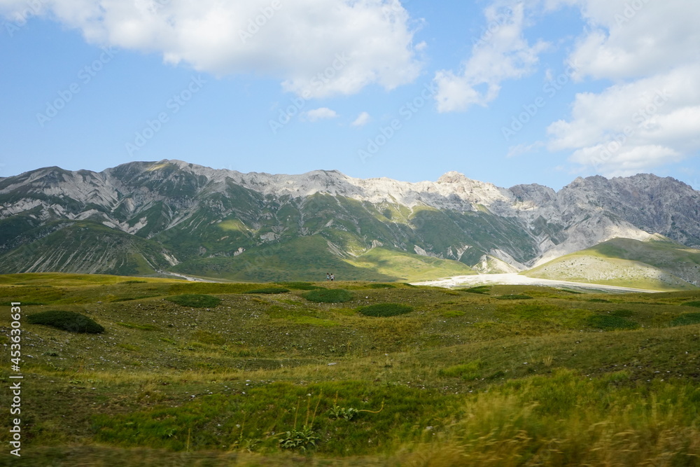 Campo Imperatore mountains on a summer day in Gran Sasso National Park, Abruzzo, Italy