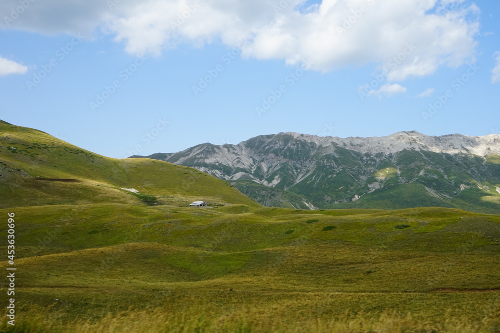 Campo Imperatore mountains in Gran Sasso National Park, Abruzzo, Italy