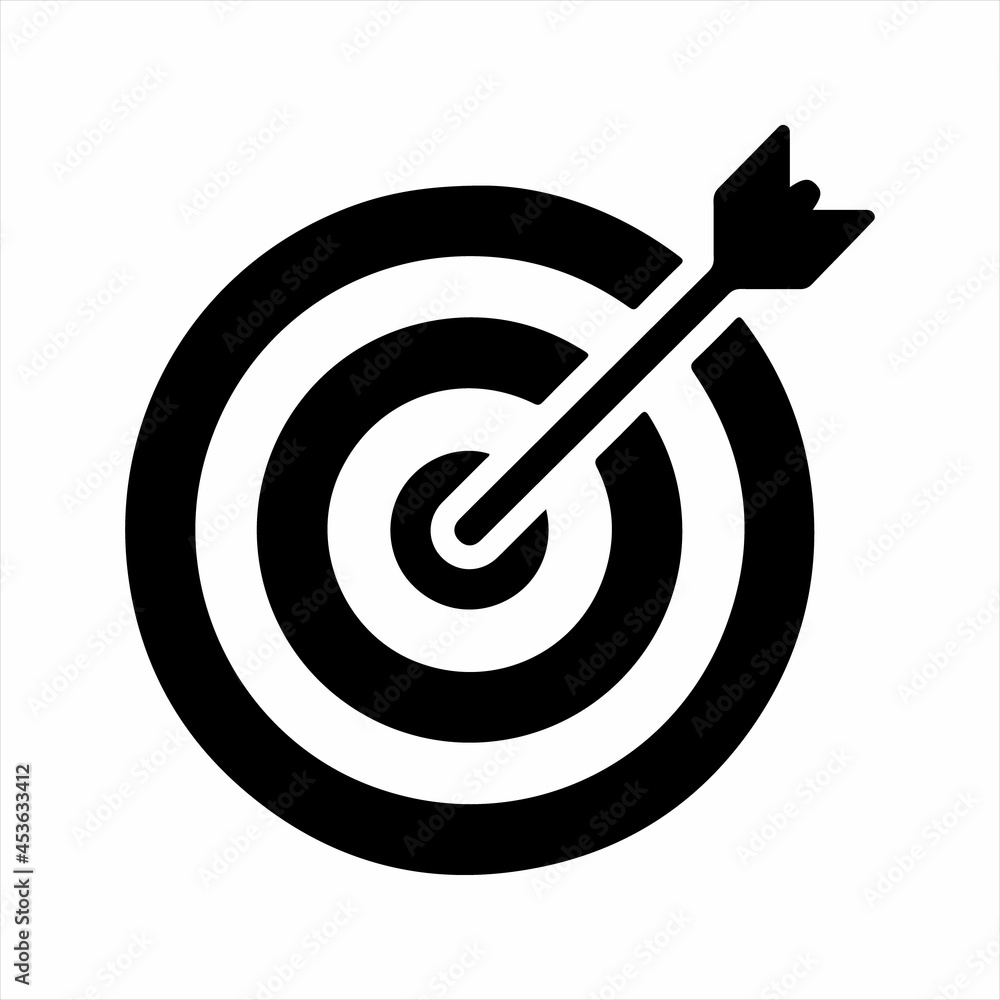 Business target icon. Vector and glyph Business target icon. Vector and glyph