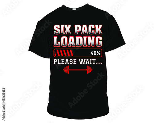 Six pack loading t shirt template. gym t shirt desing template 