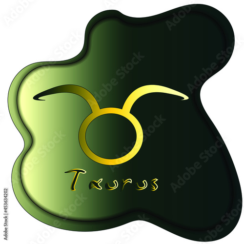 Taurus gradient zodiac. Signs.astrological horoscope, predictions for the new year. Vector illustration
