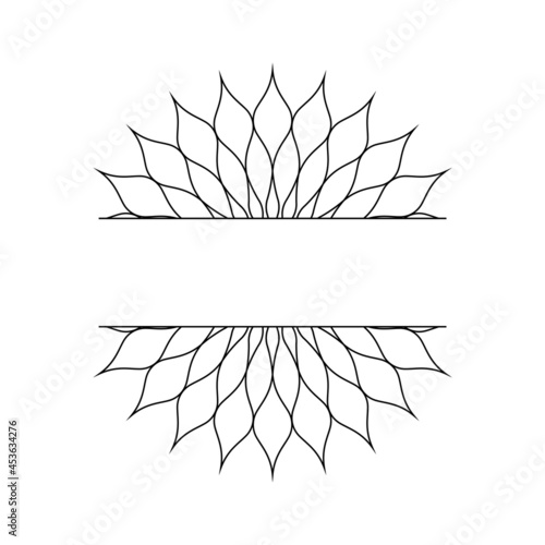 Abstract linear template in the form of a snowflake or a flower for the design of cards, invitations. Vector illustration.