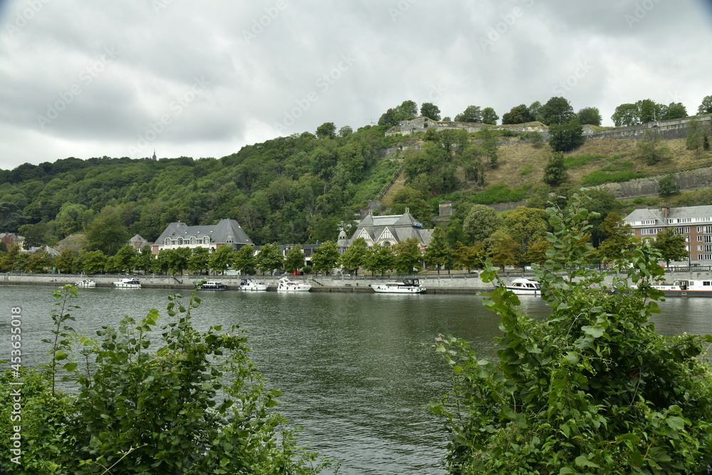 La Meuse à Jambes au pied de la colline de la citadelle de Namur 