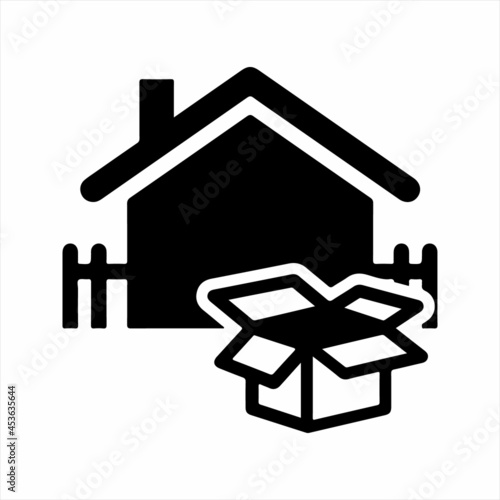 Home delivery icon. Vector and glyph