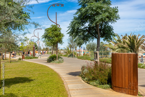 Rimini, Italy "Parco del mare" the new suggestive and attractive park of the sea on the beach of Rimini. Opened in 2021.