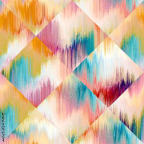 Tableau sur toile Glitch tie dye geometric glitch texture background