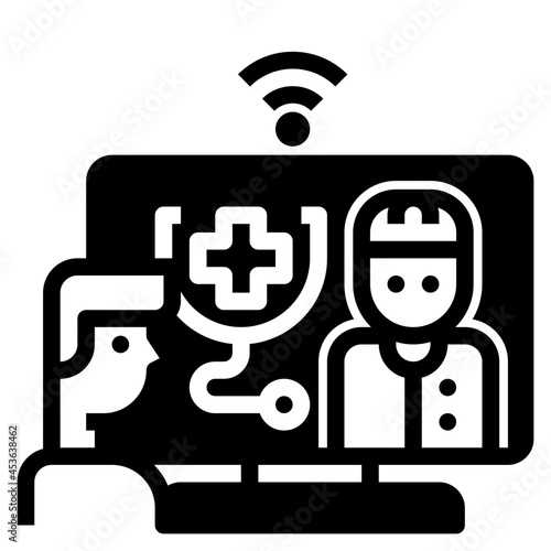 telemedicine glyph icon