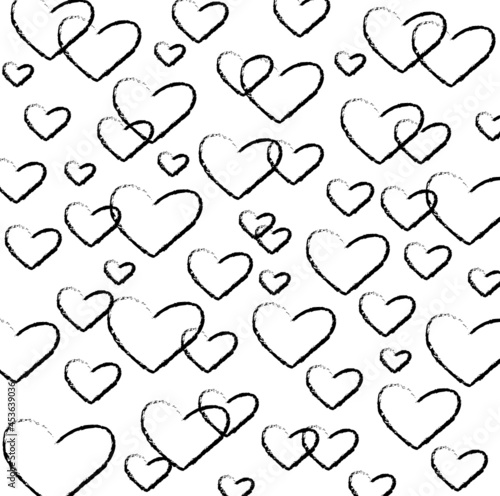 Seamless heart pattern in doodle style. Hand drawn abstract vector background. Black and white.
Por mgdrachal