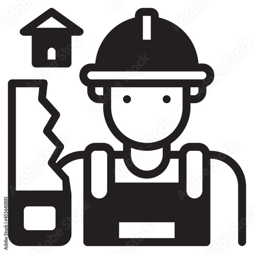 carpenter glyph icon