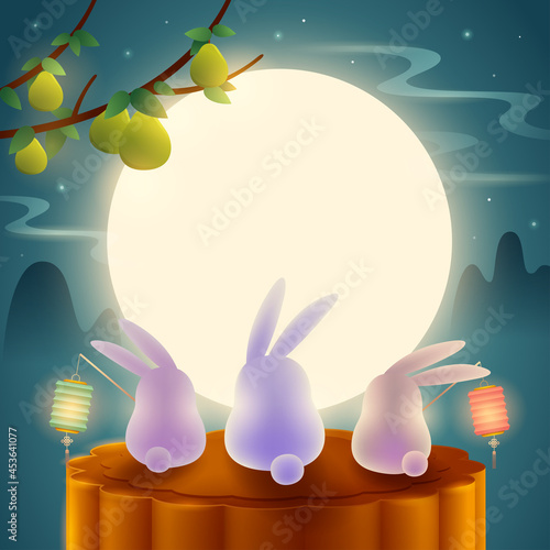 Chinese mooncake festival. Mid Autumn festival.