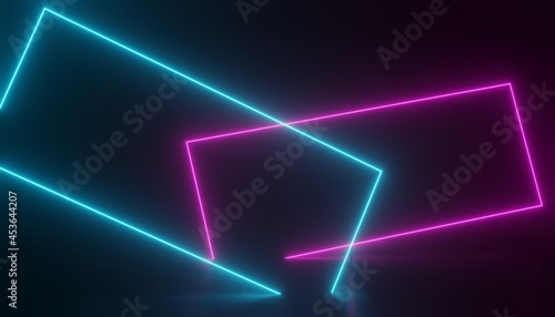 Wallpaper Mural 3d render of RGB neon light on darkness background. Abstract Laser lines show at night. Ultraviolet spectrum beam scene Torontodigital.ca