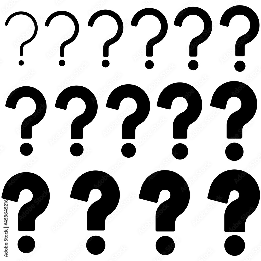 Set of Question Icon. Question mark sign. Vector illustration. Set of Question Icon. Question mark sign. Vector illustration.