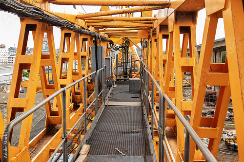 Aisle on the back of the tower crane for maintenance