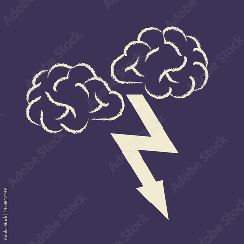 clash of  opinion literal brainstorm illustration