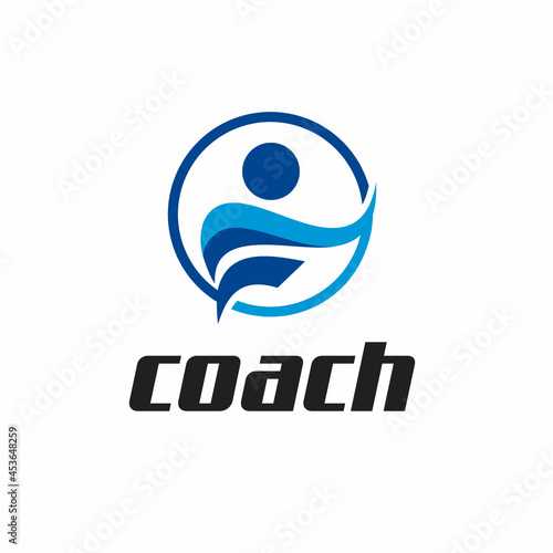 logo design vector for coach