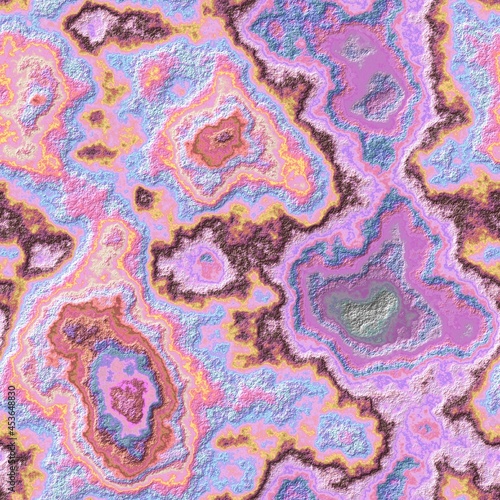 marble agate stony seamless pattern texture background - cute pink baby blue violet orange color with rough surface