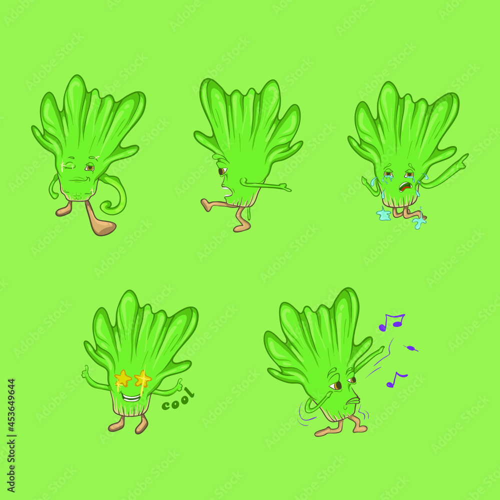 Naklejka premium Cheerful lettuce leaf