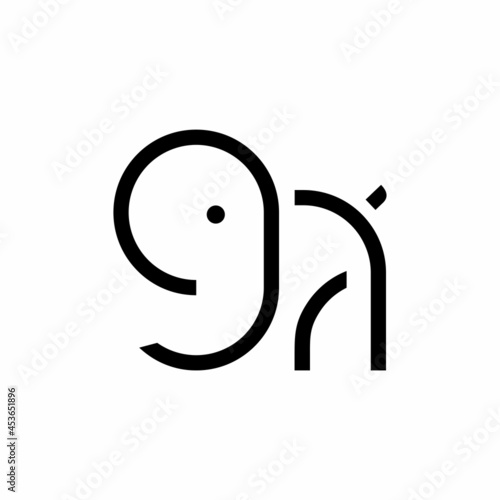 simple line art elephant logo