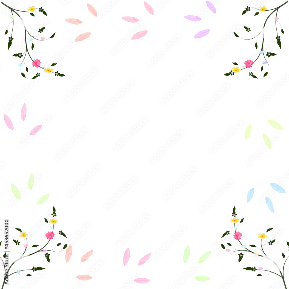 flowers and leaves page border