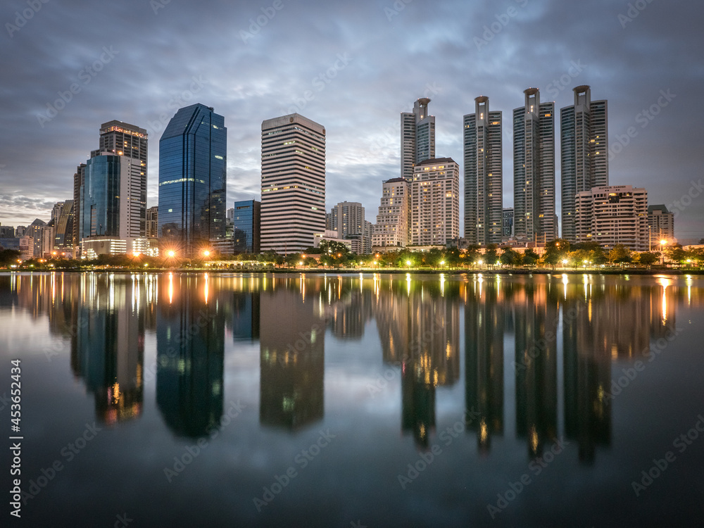 Naklejka premium Bangkok Cityscape Landscape Landmark