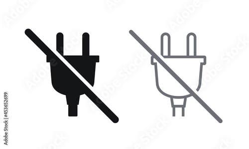 No plug icon. Prohibited warning sign. Illustration vector