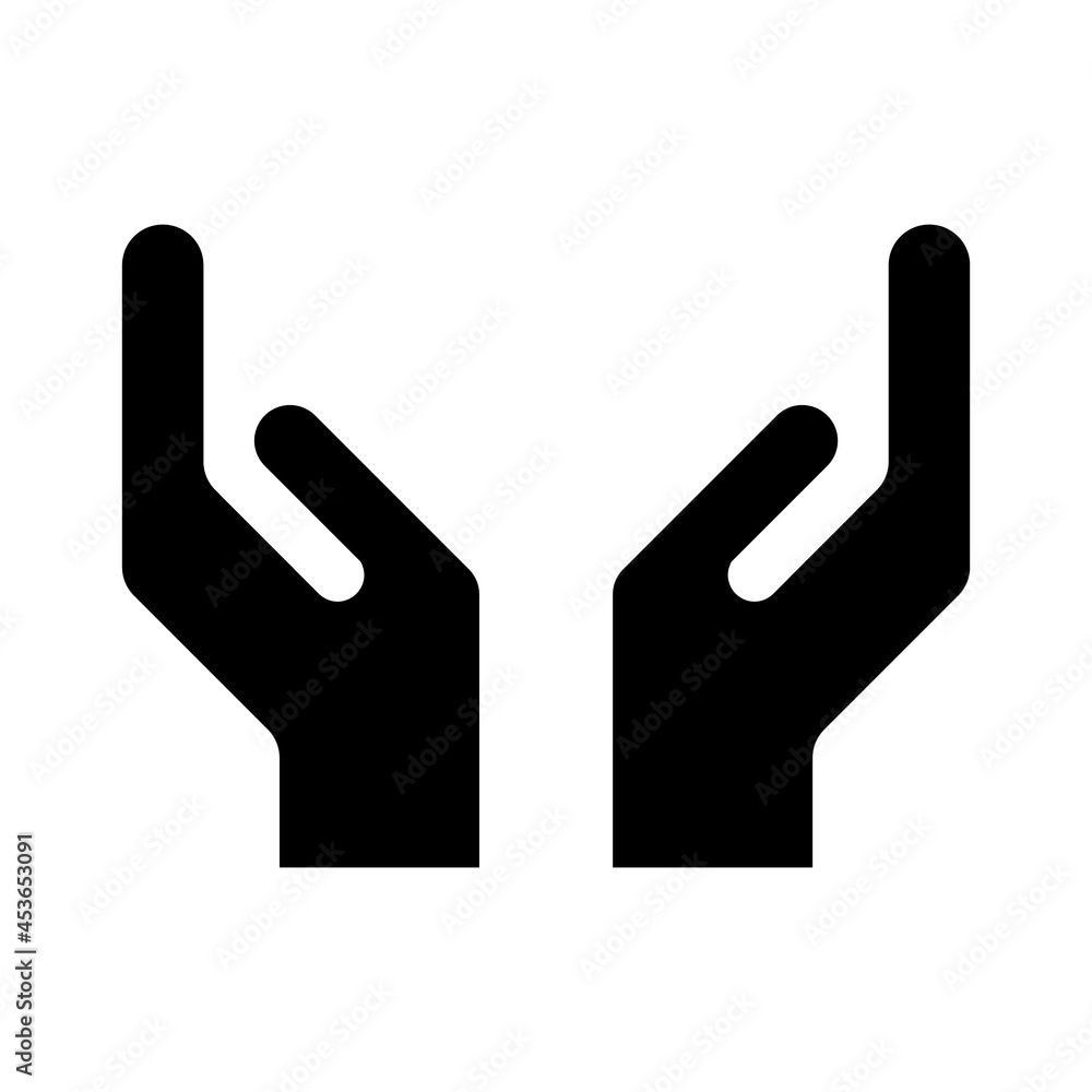 Hope icon, human hand with empty symbol, help and protection graphic design, support vector illustration Hope icon, human hand with empty symbol, help and protection graphic design, support vector illustration