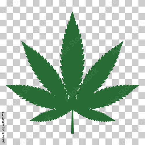 Mariuhana leaf symbol, marijuana or hemp icon, cannabis medical sign, weed drug vector illustration